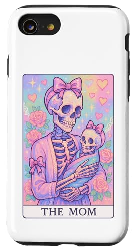 Lustige Tarotkarte für die Mutter, für Damen, unordentlicher Dutt, Mama, Kokette Hülle für iPhone SE (2020) / 7 / 8 von Mom Tees NYC