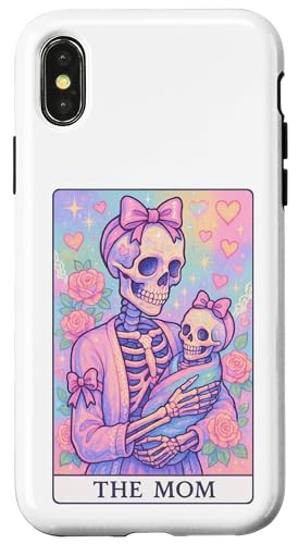 Lustige Tarotkarte für die Mutter, für Damen, unordentlicher Dutt, Mama, Kokette Hülle für iPhone X/XS von Mom Tees NYC