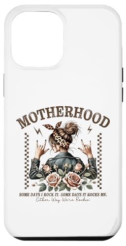 Lustiger Muttertag Mutterschaft Mama Rock Star Messy Bun Mom Hülle für iPhone 12 Pro Max Lustiger Muttertag Mutterschaft Mama Rock Star Messy Bun Mom Hülle für iPhone 12 Pro Max von Mom Tees NYC