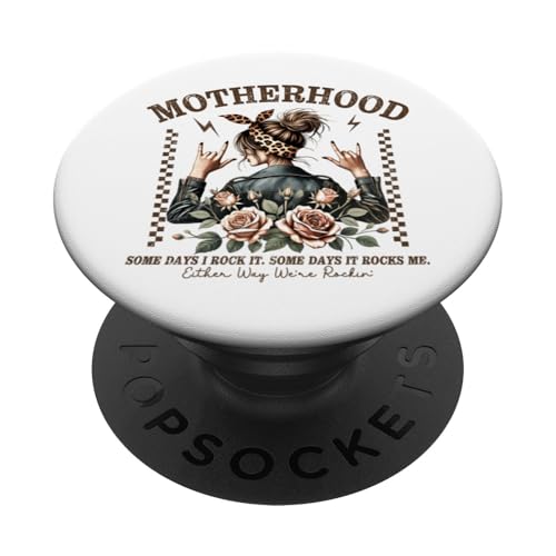 Lustiger Muttertag Mutterschaft Mama Rock Star Messy Bun Mom PopSockets Klebender PopGrip Lustiger Muttertag Mutterschaft Mama Rock Star Messy Bun Mom PopSockets Klebender PopGrip von Mom Tees NYC