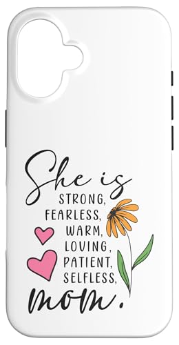 Sie ist Mama Muttertag Furchtlose Patientin Liebende selbstlose Mutter Hülle für iPhone 16 Sie ist Mama Muttertag Furchtlose Patientin Liebende selbstlose Mutter Hülle für iPhone 16 von Mom Tees NYC
