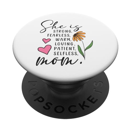 Sie ist Mama Muttertag Furchtlose Patientin Liebende selbstlose Mutter PopSockets Klebender PopGrip Sie ist Mama Muttertag Furchtlose Patientin Liebende selbstlose Mutter PopSockets Klebender PopGrip von Mom Tees NYC
