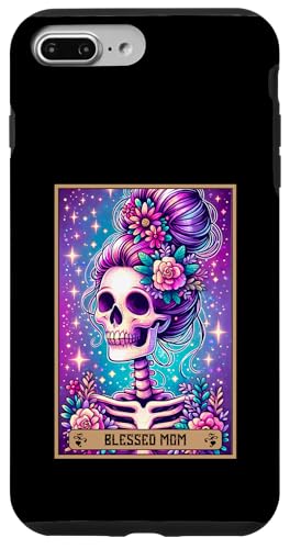 Tarotkarte für Mütter mit Aufschrift "Blessed Mom Mama" Messy Bun Loved Mommy Mum Mother Hülle für iPhone 7 Plus/8 Plus von Mom Tees NYC