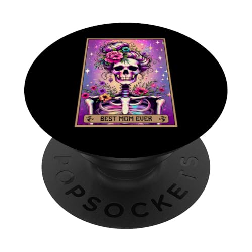Tarotkarte mit der Aufschrift "Best Mom Ever" PopSockets Klebender PopGrip von Mom Tees NYC