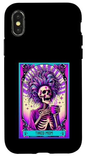 The Tired Mom Tarotkarte Lustige Mama Muttertag Ehefrau Mama Hülle für iPhone X/XS von Mom Tees NYC