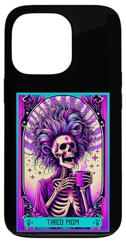 Tired Mom Tarotkarte Mama Skelett Mutter Frau Mama Kaffee Hülle für iPhone 13 Pro von Mom Tees NYC