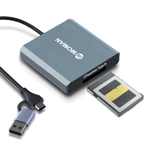 CFexpress Kartenleser, Moman C1B Tragbar Speicherkartenleser Adapter Aluminium USB C 3.1 Gen 2 zu CFexpress Type B 10Gbps für Windows Mac Android, Kartenleser-CFexpress-Lesegerät-Speicher-Adapter CFexpress Kartenleser, Moman C1B Tragbar Speicherkartenleser Adapter Aluminium USB C 3.1 Gen 2 zu CFexpress Type B 10Gbps für Windows Mac Android, Kartenleser-CFexpress-Lesegerät-Speicher-Adapter von Moman