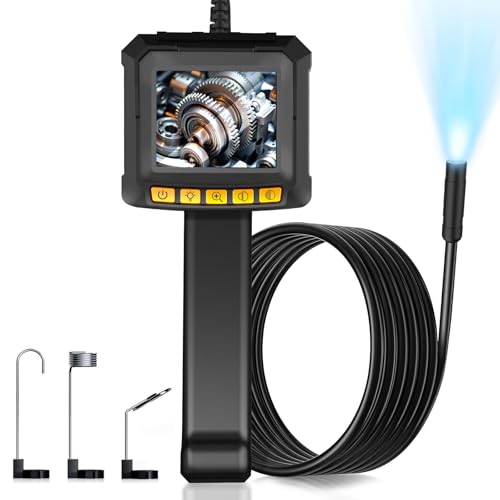 Endoskopkamera mit Licht, Moman EOS1 Inspektionskamera 1080P HD Industrie Endoskop 2.4" IPS Bildschirm IP67 Wasserdicht Rohrkamera Kanalkamera Schlangenkamera mit 5m Halbstarrem Kabel 8 LED Leuchten von Moman