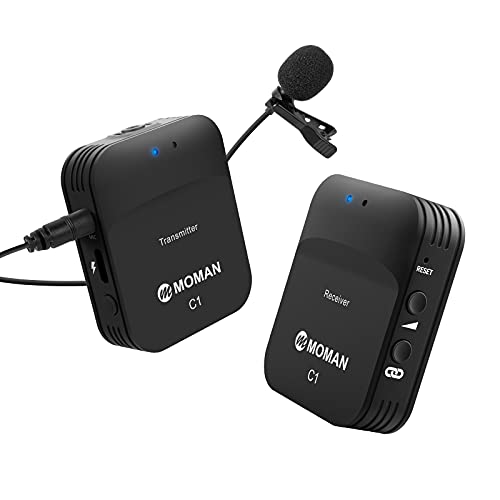 Moman C1 Lavalier Funkmikrofon, 2.4Ghx Kabellos Ansteckmikrofon System Wireless Microphone Mics, 70m Reichweite, Echtzeit-Überwachung für Interview Kamera DSLR Canon Sony Nikon Panasonic Moman C1 Lavalier Funkmikrofon, 2.4Ghx Kabellos Ansteckmikrofon System Wireless Microphone Mics, 70m Reichweite, Echtzeit-Überwachung für Interview Kamera DSLR Canon Sony Nikon Panasonic von Moman