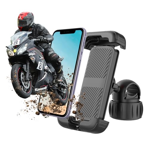 Moman Handyhalterung Fahrrad, PML1 Universal Motorrad Handyhalter 360° Drehbar Lenker Holder Handy Halterung Kompatibel mit iPhone Samsung 4.7''-6.8'' Handys, Fahrrad-Lenker-Handy-Halterung-Motorrad von Moman