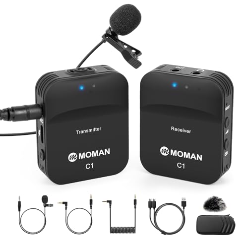 Moman Lavalier Funkmikrofon Camcorder Ansteckmikrofon Kabellos 2,4 GHz Funkmikrofon 70m Audioüberwachung Wireless Lapel Microphone für Canon Sony Kamera Handy Smartphone Laptop DSLR Camcorder C1 Moman Lavalier Funkmikrofon Camcorder Ansteckmikrofon Kabellos 2,4 GHz Funkmikrofon 70m Audioüberwachung Wireless Lapel Microphone für Canon Sony Kamera Handy Smartphone Laptop DSLR Camcorder C1 von Moman