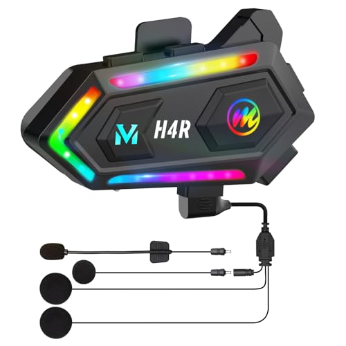 Moman Motorrad Helm Headset, H4R mit RGB Motorcycle Kopfhörer Helmet Nur für eine Person Wireless 5.3 Automatische Antwort Wasserdicht IPX6, Motorrad-Kopfhörer-Headset-Motorradhelm-Helm Moman Motorrad Helm Headset, H4R mit RGB Motorcycle Kopfhörer Helmet Nur für eine Person Wireless 5.3 Automatische Antwort Wasserdicht IPX6, Motorrad-Kopfhörer-Headset-Motorradhelm-Helm von Moman