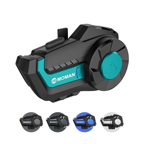 Moman Motorrad Intercom Headset, H2 Pro【1 Pack Cyan】 Motorradhelm Gegensprechanlage Wireless 5.1 Kommunikationssystem 1000M FM Radio Wasserdicht IP65, Motorrad-Intercom-Headset-Helm-Motorcycle Moman Motorrad Intercom Headset, H2 Pro【1 Pack Cyan】 Motorradhelm Gegensprechanlage Wireless 5.1 Kommunikationssystem 1000M FM Radio Wasserdicht IP65, Motorrad-Intercom-Headset-Helm-Motorcycle von Moman