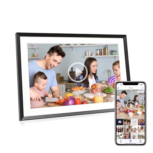 Moman WF102 Digitaler Bilderrahmen mit IPS-Touchscreen, 16 GB, automatische Drehung, Teilen Sie Fotos und Videos mit der App, Familie und Freunde von Moman