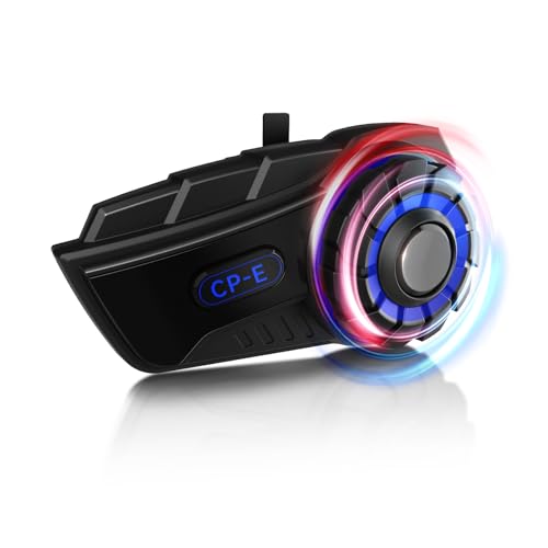 Motorrad Headset Intercom, Moman CP-E Motorradhelm Kommunikationssystem für 6 Fahrer mit 2000M HiFi-Lautsprechern Mehrfache Rauschunterdrückung Musik Teilen FM Radio Wasserdicht (Einzelpack) von Moman