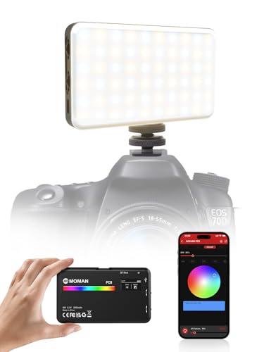 RGB Videoleuchte, Moman PC8 Tragbare Kamera Licht 125g mit Wiederaufladbarem 3100 mAh Akku für Camcorder Fotografie Live Streaming YouTube Aufzeichnung, Videoleuchte-Kamera-Video-Licht-Fotolampe RGB Videoleuchte, Moman PC8 Tragbare Kamera Licht 125g mit Wiederaufladbarem 3100 mAh Akku für Camcorder Fotografie Live Streaming YouTube Aufzeichnung, Videoleuchte-Kamera-Video-Licht-Fotolampe von Moman