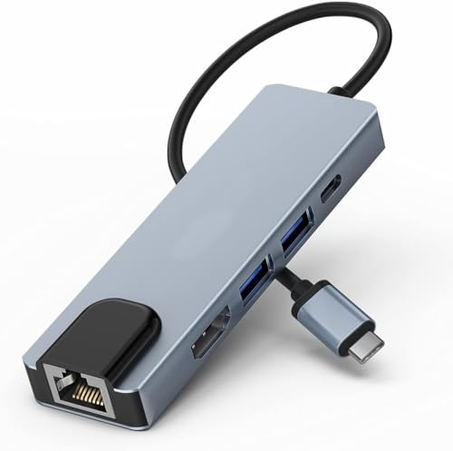 USB C Hub, Moman CT6 mit 6 Ports Multiport Adapter mit USB Typ-C / 4K@30Hz HD,2*USB 3.0/100W Power Delivery, mit iPhone 15 Pro/Max MacBook Pro/Air 2023 iPad Pro iMac S23 von Moman