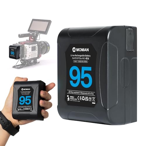 V Mount Akku, Moman Power 95 Klein V-Lock Batterie 95Wh 6450mAh 14.8V mit 2×D-TAP/USB-A/BP Ausgang, klein tragbar für Sony Canon Camera BMPCC 4k Camcorder DSLR Monitor, VMount-Akku-Mini-VLock-Battery V Mount Akku, Moman Power 95 Klein V-Lock Batterie 95Wh 6450mAh 14.8V mit 2×D-TAP/USB-A/BP Ausgang, klein tragbar für Sony Canon Camera BMPCC 4k Camcorder DSLR Monitor, VMount-Akku-Mini-VLock-Battery von Moman