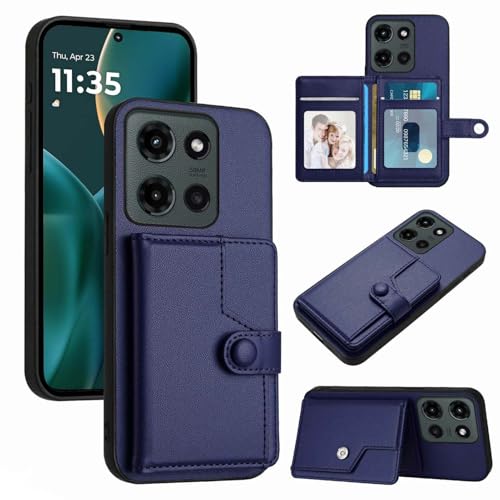 Moment Dextrad Schutzhülle für Moto G 2025, Kartenhalter, 5 mehrere Fächer, RFID-blockierend, TPU-Innenseite, doppellagig, Lederschutz, Standfunktion, Klapphülle für Moto G 5G 2025 (blau) von Moment Dextrad