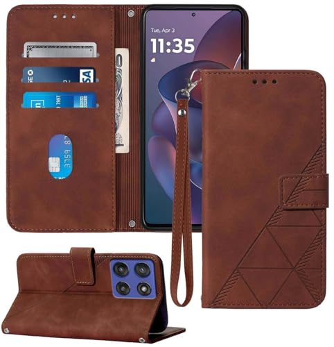 Moment Dextrad Schutzhülle für Moto G Stylus 2025, Kartenfächer, Handschlaufe, TPU-Innenseite, Standfunktion, PU-Leder, Folio-Schutzhülle für Moto G Stylus – 2025 (Braun) von Moment Dextrad