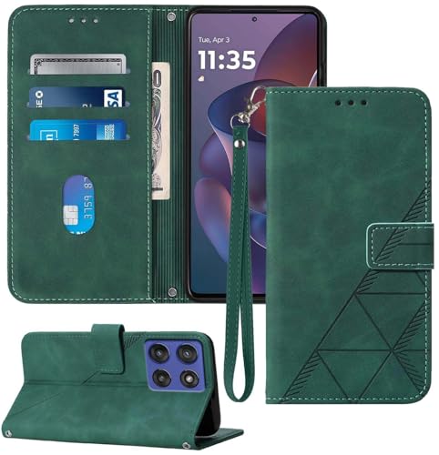 Moment Dextrad Schutzhülle für Moto G Stylus 2025, Kartenfächer, Handschlaufe, TPU-Innenseite, Standfunktion, PU-Leder, Folio-Schutzhülle für Moto G Stylus – 2025 (grün) von Moment Dextrad
