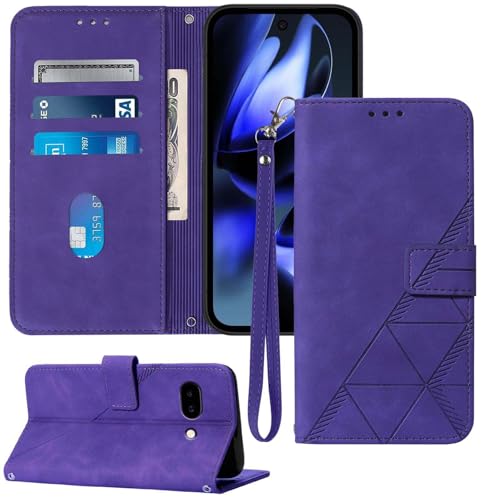 Moment Dextrad Schutzhülle für Pixel 9a, Brieftasche, Kartenfächer, Handschlaufe, TPU-Innenseite, Handy-Schutz, Ständer, PU-Leder, Folio-Schutzhülle für Google Pixel 9A 2025, Violett von Moment Dextrad