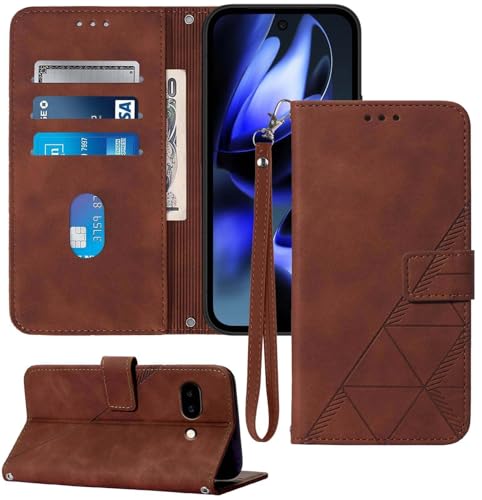 Moment Dextrad Schutzhülle für Pixel 9a, Brieftasche, Kartenfächer, Handschlaufe, TPU-Innenseite, Handy-Schutz, Ständer, PU-Leder, Folio-Schutzhülle für Google Pixel 9A 2025 (Braun) von Moment Dextrad