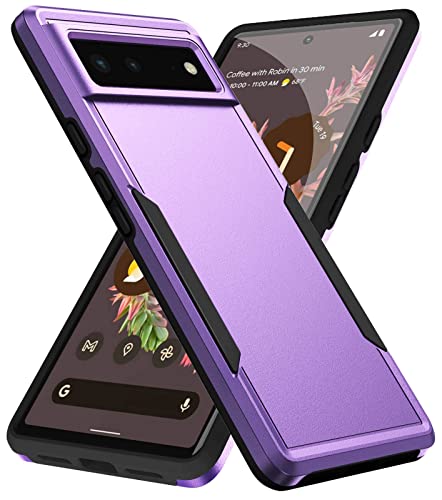 Schutzhülle für Pixel 6, harte Rückseite und weiche TPU-Doppelschicht für Pixel 6 Hülle, schlankes Design, kratzfeste Handyhülle, stoßfest, robuster Schutz für Google Pixel 6 Hülle (lila) von Moment Dextrad