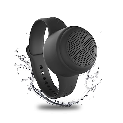 Momoho Bluetooth-Lautsprecher, tragbarer Lautsprecher mit tragbarem Band, IPX7 Wasserdicht, Kleinster Lautsprecher, TF-Kartenspiel-Unterstützung für den Innen- und Außenbereich, Wandern (schwarz) von Momoho