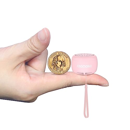 Momoho Mini Lautsprecher Bluetooth，Bester Kleiner Bluetooth Lautsprecher-Tragbarer kleine Soundcore Lautsprecher BTS0011 für Innenräume, Außenseiter und Reisen (Rosa) von Momoho