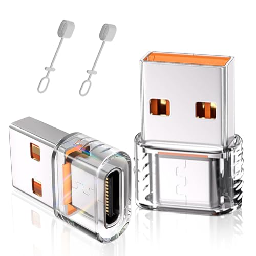 Momowin 2 Stück USB zu USB C Adapter，Kompatibel mit iPhone 16 16e 15 14 Pro Max Plus, Samsung Galaxy S24 S23, Apple Watch, Car Gaming, Android Auto, etc. mit 2 Lanyards von Momowin