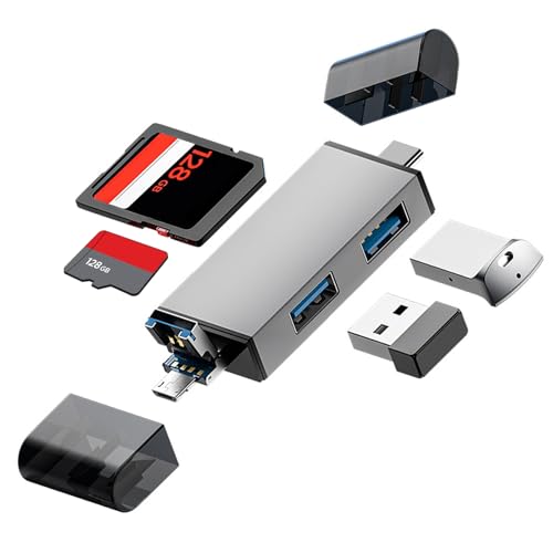 SD Kartenleser,Triple-Plug USB 3.0/Micro-USB und Typ C Kartenlesegerät High-Speed OTG Adapter für Geräte mit Micro SD/TF/SD/Typ C Geräte etc,Kompatibel mit Systemen wie Windows/Mac OS/Linux. SD Kartenleser,Triple-Plug USB 3.0/Micro-USB und Typ C Kartenlesegerät High-Speed OTG Adapter für Geräte mit Micro SD/TF/SD/Typ C Geräte etc,Kompatibel mit Systemen wie Windows/Mac OS/Linux. von Momowin
