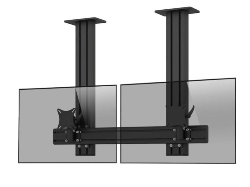 MonLines MDH202B Flat 2-fach Monitor Deckenhalter Alu 25-32 Zoll, schwarz von MonLines