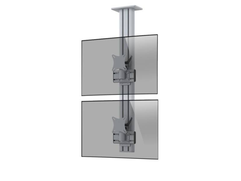 MonLines MDH203G Flat 2-fach vertikal Monitor Deckenhalter Alu 25-32 Zoll, grau von MonLines