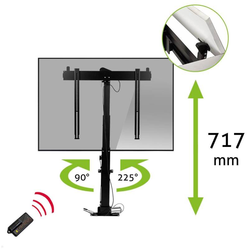 MonLines MLS017B TV Lift bis 50 Zoll, drehbar 90L / 225R, automatische Klappe von MonLines
