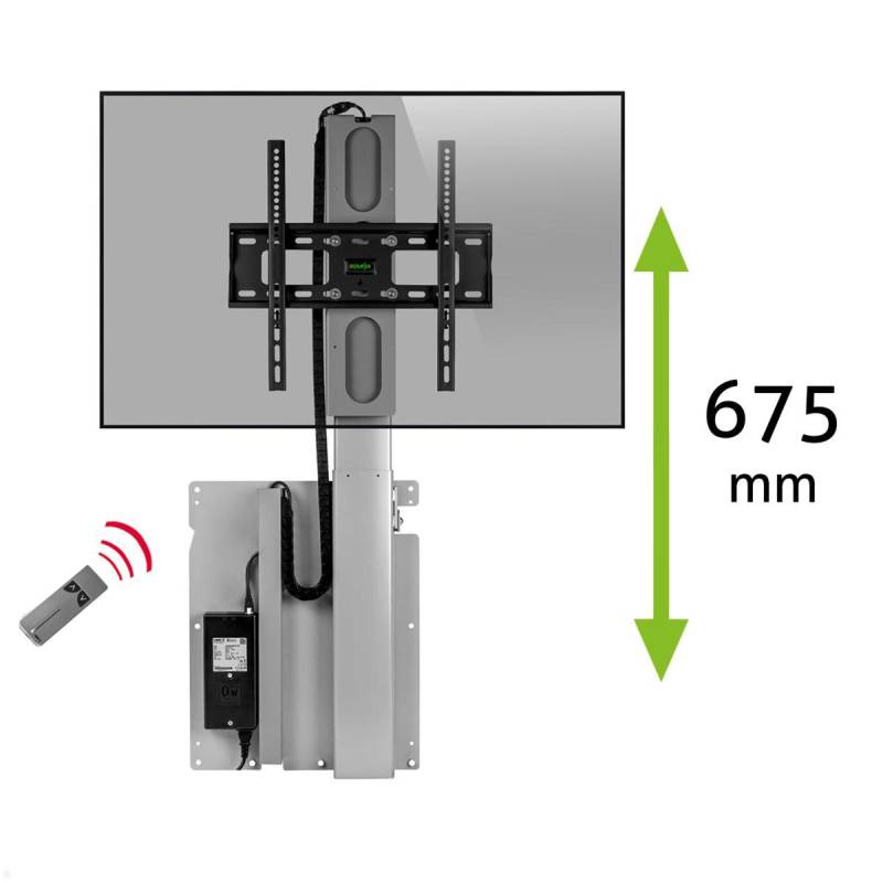 MonLines MLW675S TV Lift Wandhalterung elektrisch, 675mm, silber von MonLines