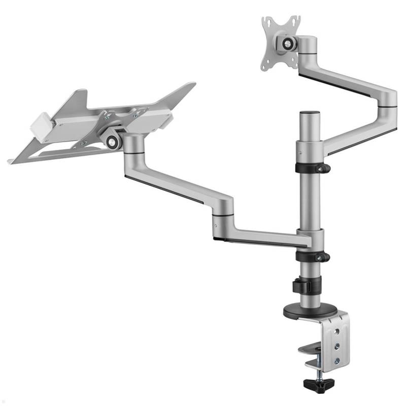 MonLines MTH016S Monitorhalter und Laptop Halterung mit Tischklemme, silber von MonLines