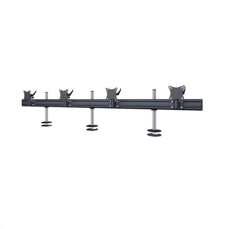 MonLines MTH214B Flat 4er Monitor Tischhalterung Einbau bis 32 Zoll, schwarz von MonLines