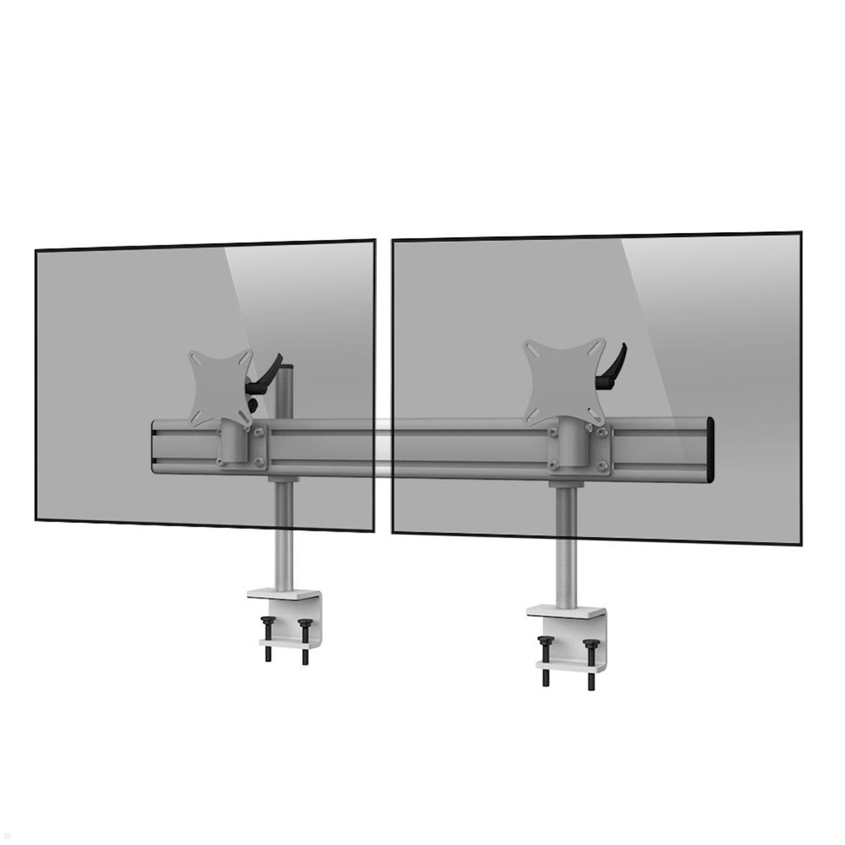 MonLines MTH239G Flat 2-fach Monitorhalterung Tischklemme bis 32 Zoll, grau von MonLines