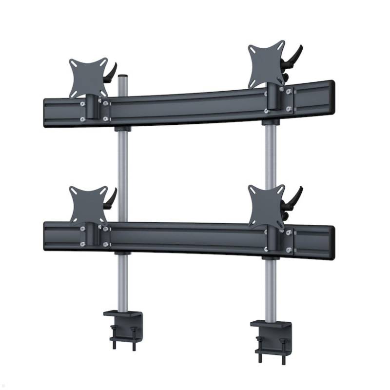 MonLines MTH280B Para 2+2 Monitorhalterung mit Tischklemme bis 32 Zoll, schwarz von MonLines