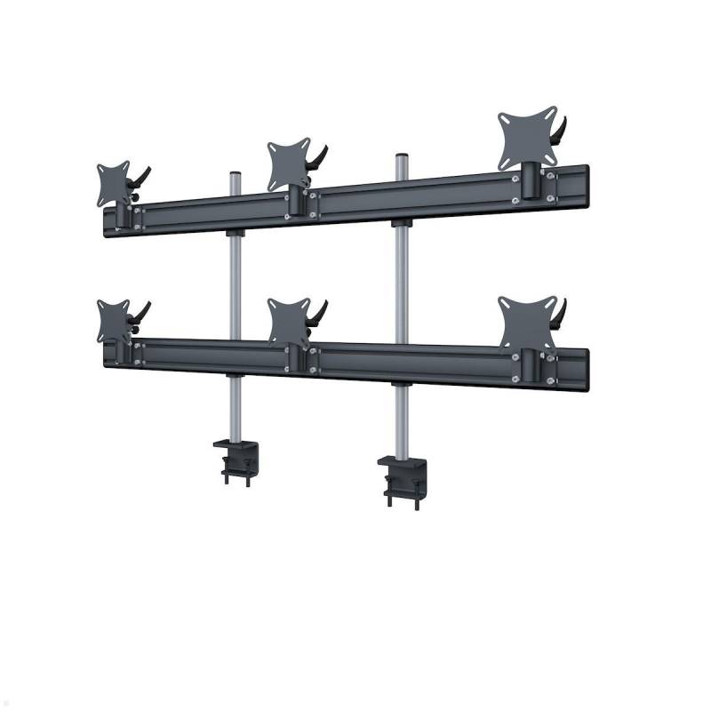 MonLines MTH282B Flat 3+3 Monitorhalterung mit Tischklemme bis 32 Zoll, schwarz von MonLines