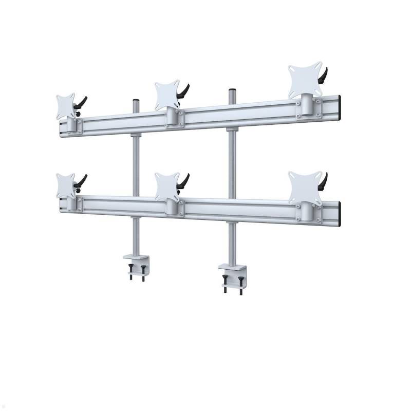 MonLines MTH282G Flat 3+3 Monitorhalterung mit Tischklemme bis 32 Zoll, grau von MonLines