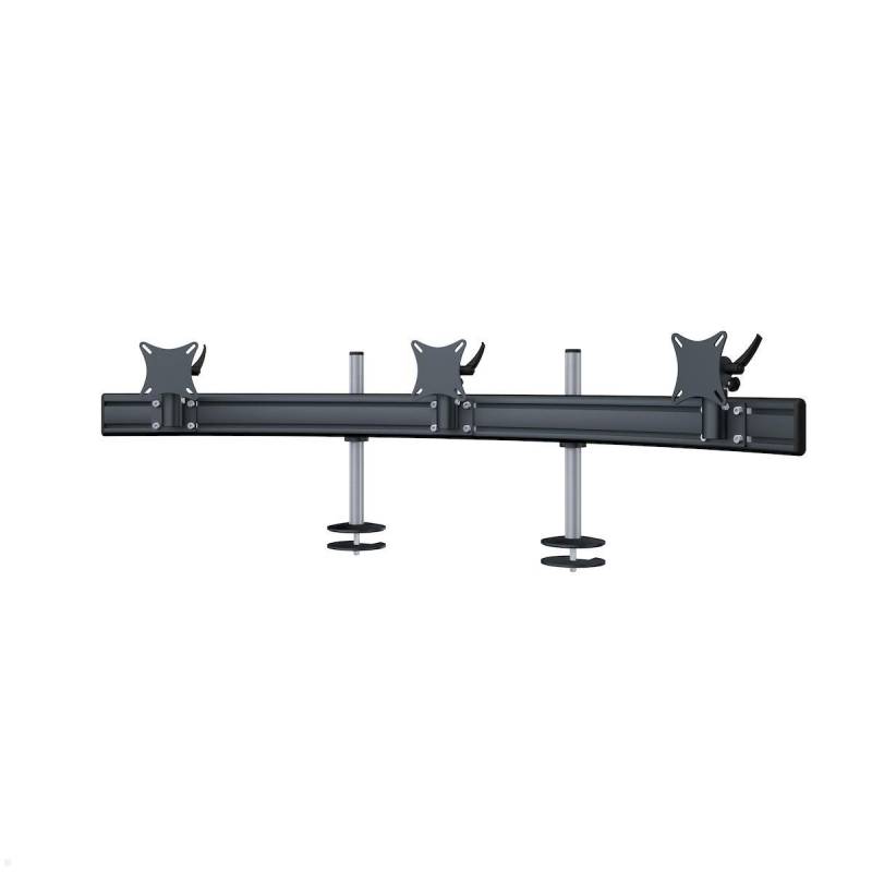 MonLines MTH294B Para 3er Monitor Tischhalter Einbau bis 32 Zoll, schwarz von MonLines