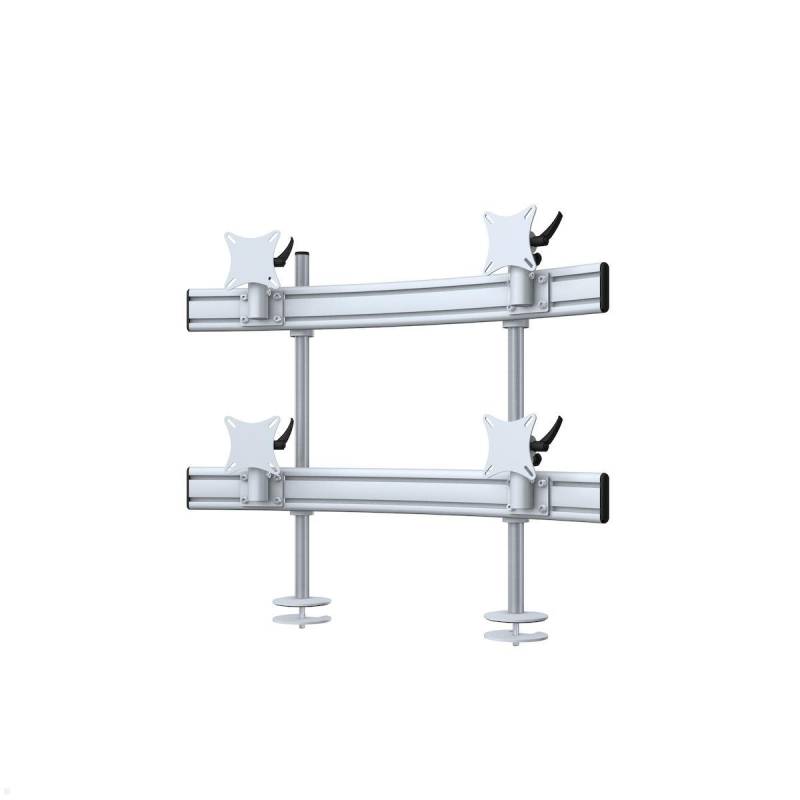 MonLines MTH296G Para 2+2 Monitor Tischhalter Einbau bis 32 Zoll, grau von MonLines
