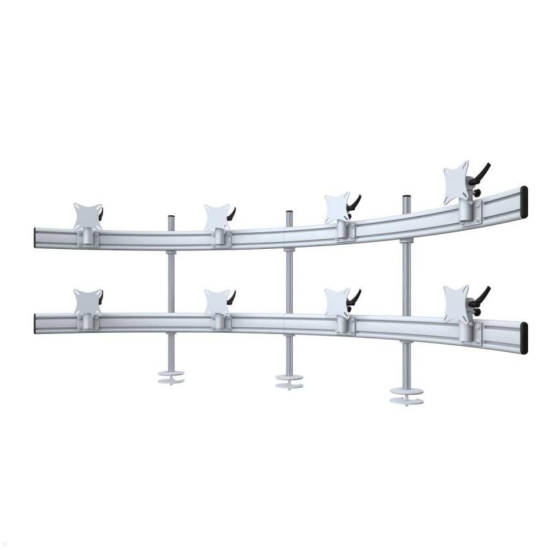 MonLines MTH297G Para 4+4 Monitor Tischhalter Einbau bis 32 Zoll, grau von MonLines