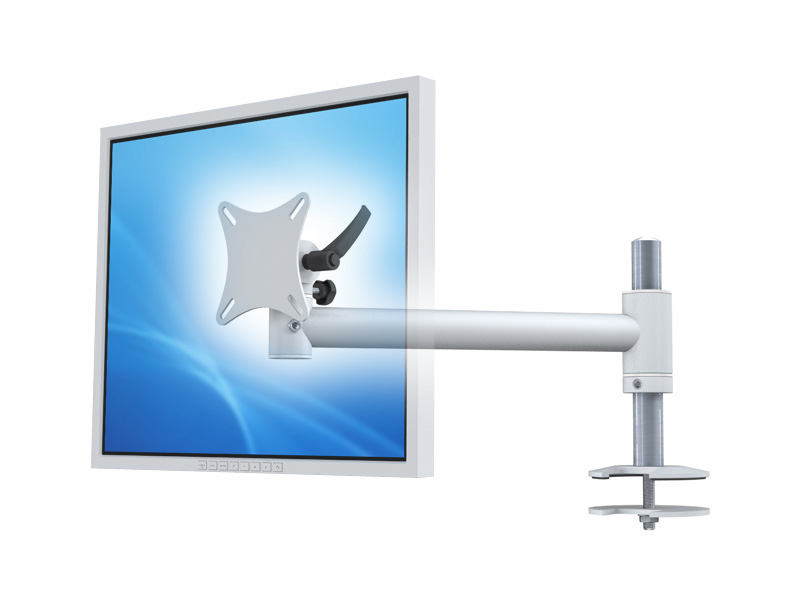 MonLines TFT-Star Monitor Tischhalterung Einbau mit Kabelauslass grau von MonLines