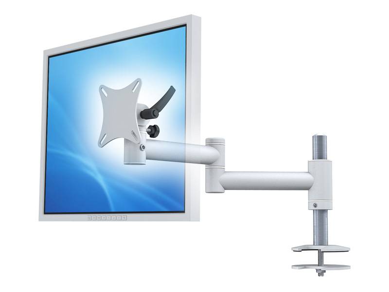 MonLines TFT-Vario Monitor Tischhalterung Einbau mit Kabelauslass grau von MonLines