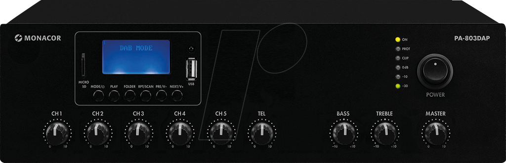 MON PA-803DAP - Monacor ELA-Mischverstärker, Class-D, 30 W von Monacor