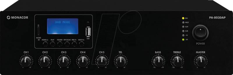 MON PA-803DAP - Monacor ELA-Mischverstärker, Class-D, 30 W von Monacor