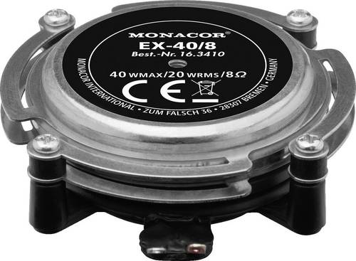 Monacor EX-40/8 Körperschall-Lautsprecher 40W 8Ω Metall, Schwarz 1St. von Monacor
